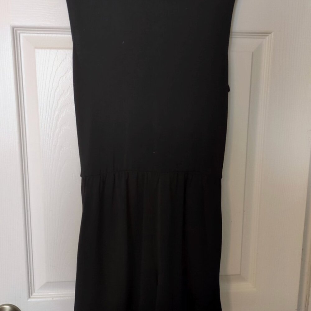 BCBG black Stretch Romper Jumpsuit Shorts Womens Black Sleeveless Pockets Small - Picture 5 of 7